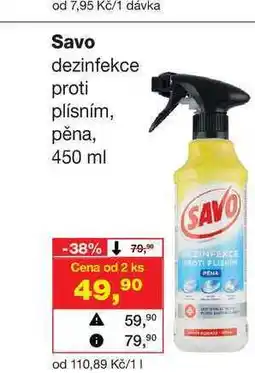 Barvy a laky drogerie Savo dezinfekce proti plísním, pěna, 450 ml nabídka