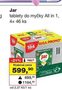 Barvy a laky drogerie Jar tablety do myčky All in 1, 4× 46 ks nabídka