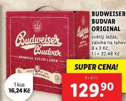 Lidl BUDWEISER BUDVAR ORIGINAL, 8x 0,5 l nabídka