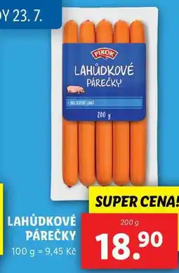 Lidl LAHŮDKOVÉ PÁREČKY, 200 g nabídka