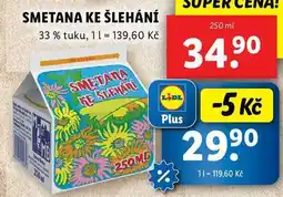 Lidl SMETANA KE ŠLEHÁNÍ, 250 g nabídka