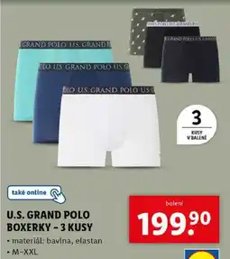 Lidl U.S. GRAND POLO BOXERKY - 3 KUSY nabídka