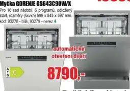 EVA Myčka GORENJE GS643C90W/X nabídka