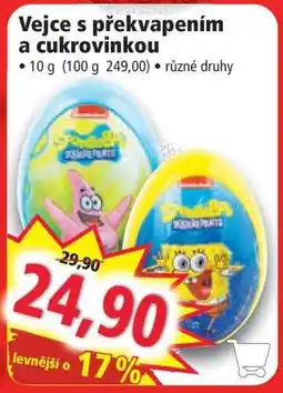 Norma Vejce s překvapením a cukrovinkou nabídka