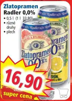 Norma Zlatopramen Radler 0,0% nabídka