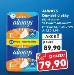 Kaufland Always Dámské vložky nabídka
