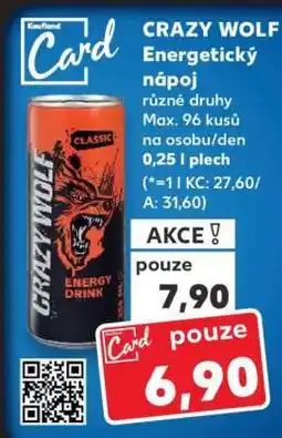 Kaufland CRAZY WOLF Energetický nápoj nabídka