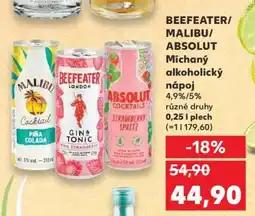 Kaufland BEEFEATER/MALIBU/ABSOLUT Míchaný alkoholický nápoj nabídka