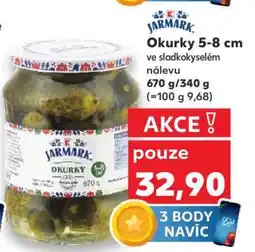 Kaufland Okurky 5-8 cm ve sladkokyselém nálevu nabídka