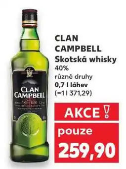 Kaufland CLAN CAMPBELL Skotská whisky nabídka