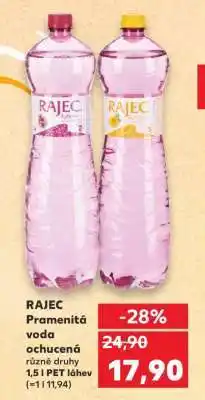 Kaufland RAJEC Pramenitá voda ochucená nabídka