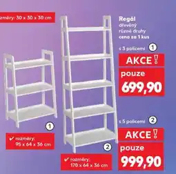 Kaufland Regál dřevěný různé druhy nabídka