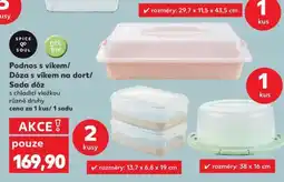 Kaufland Podnos s víkem / Dóza s víkem na dort / Sada dóz nabídka