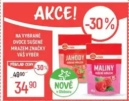 Globus Vybrané ovoce sušené mrazem značky Váš výběr nabídka