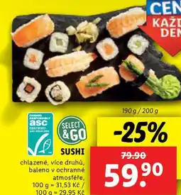 Lidl SUSHI, 190 g/200 g nabídka