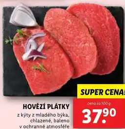 Lidl HOVĚZÍ PLÁTKY, cena za 100 g nabídka