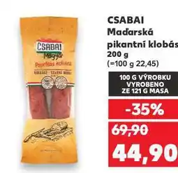 Kaufland Csabai maďarská pikantní klobása nabídka