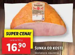 Lidl ŠUNKA OD KOSTI, cena za 100 g nabídka