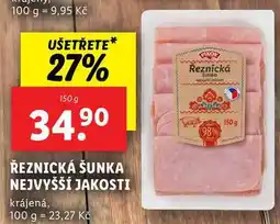Lidl ŘEZNICKÁ ŠUNKA NEJVYŠŠÍ JAKOSTI, 150 g nabídka