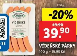 Lidl VÍDEŇSKÉ PÁRKY, 200 g nabídka