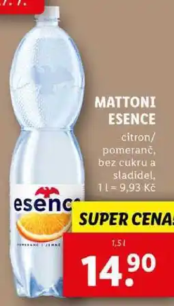 Lidl MATTONI ESENCE, 1,5 l nabídka