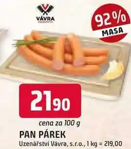 Trefa PAN PÁREK 100g nabídka