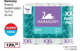 Ráj drogerie Harmony 3vrstvý toaletní papír, 15,7 m, 24 rolí extra soft nabídka