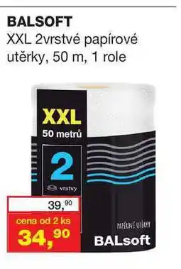 Ráj drogerie BALSOFT XXL 2vrstvé papírové utěrky, 50 m, 1 role nabídka