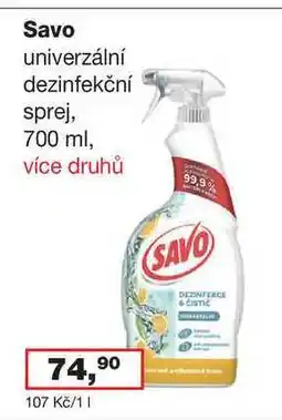 Ráj drogerie Savo univerzální dezinfekční sprej, 700 ml, více druhů nabídka