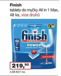 Ráj drogerie Finish tablety do myčky All in 1 Max, 48 ks, více druhů nabídka