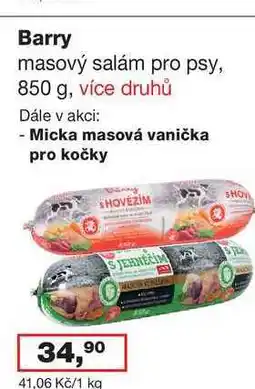 Ráj drogerie Barry masový salám pro psy, 850 g, více druhů nabídka