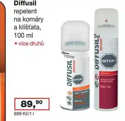 Ráj drogerie Diffusil Stop Repelent na odpuzování komárů a klíšťat 100ml nabídka