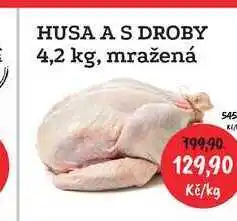 RABBIT řeznictví HUSA A S DROBY 4,2 kg, mražená cena za 1kg nabídka