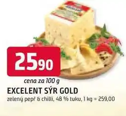 Trefa EXCELENT SÝR GOLD zelený pepř & chilli, 48 % tuku, 100 g nabídka
