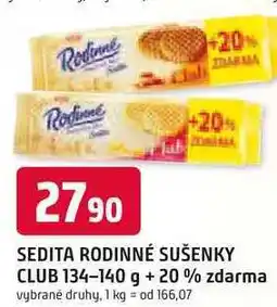 Trefa SEDITA RODINNÉ SUŠENKY CLUB 134-140 g + 20% zdarma nabídka