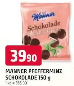 Trefa MANNER PFEFFERMINZ SCHOKOLADE 150 g nabídka