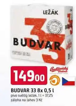 Trefa BUDVAR 33 8x 0,5l nabídka