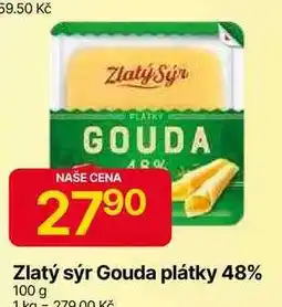 Hruška Zlatý sýr Gouda plátky 48% 100 g nabídka