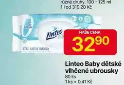 Hruška Linteo Baby dětské vlhčené ubrousky 80 ks nabídka
