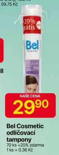 Hruška Bel Cosmetic odličovací tampony 70 ks +20% zdarma nabídka