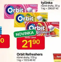 Hruška Orbit Refreshers různé druhy, 17,9 g nabídka