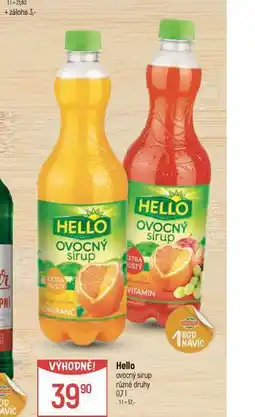 Globus Hello ovocný sirup nabídka
