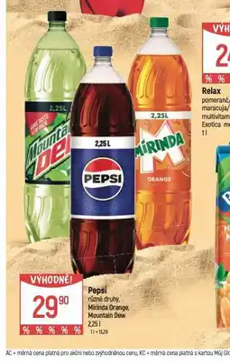 Globus Pepsi, mirinda, 7up, mountain dew nabídka