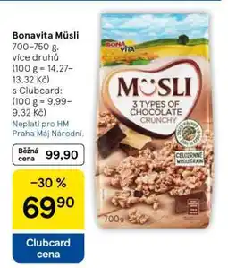 Tesco Bonavita Müsli nabídka