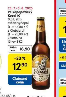 Tesco Pivo velkopopovický kozel 10 nabídka