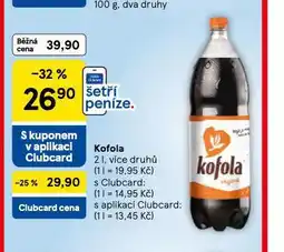 Tesco Kofola 2l nabídka