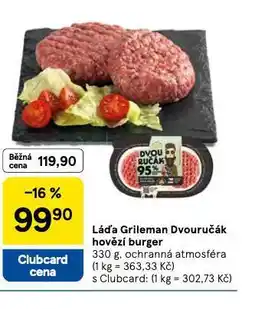 Tesco Dvouručák hovězí burger nabídka