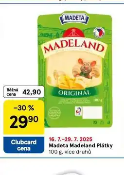 Tesco Madeta madeland plátky nabídka