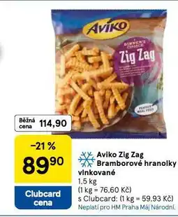Tesco Aviko zig zag bramborové hranolky vlnkované nabídka