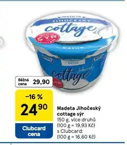 Tesco Madeta jihočeský cottage nabídka